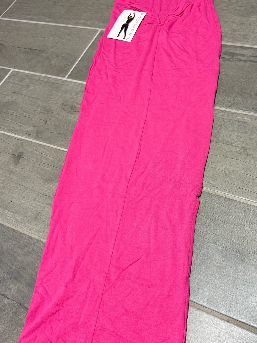 naked wardrobe Hot Pink Halter Maxi Dress - Picture 6 of 7